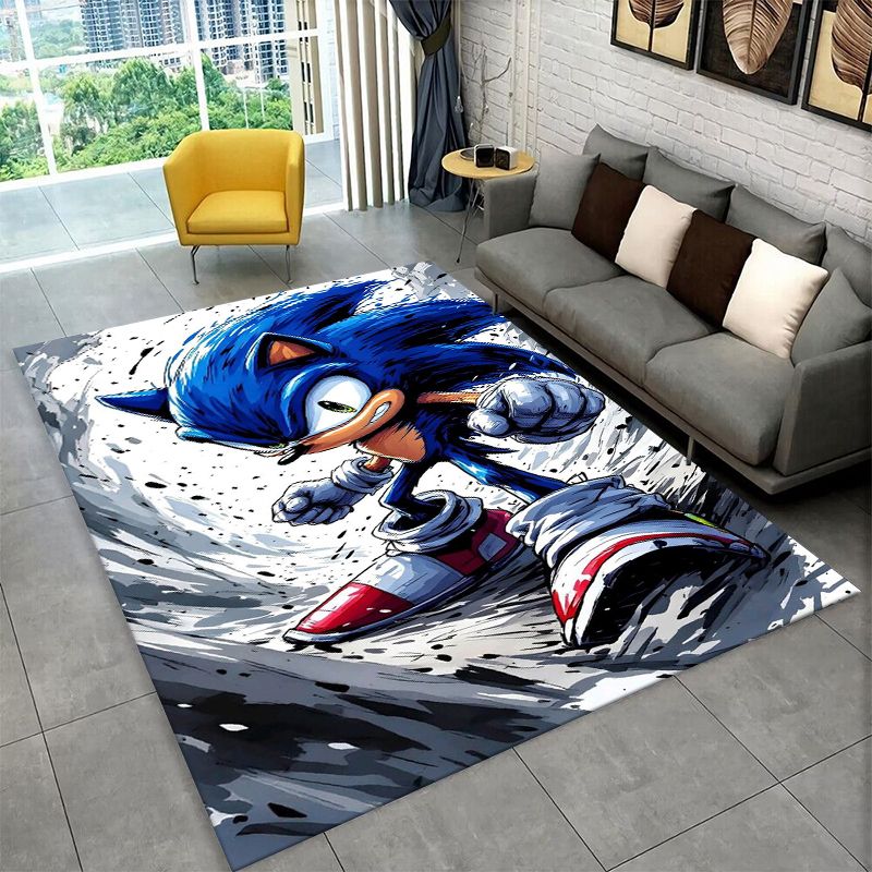 Kids Outdoor Flooring - Classic Game S-Sonic Cartoon Non-Slip Area