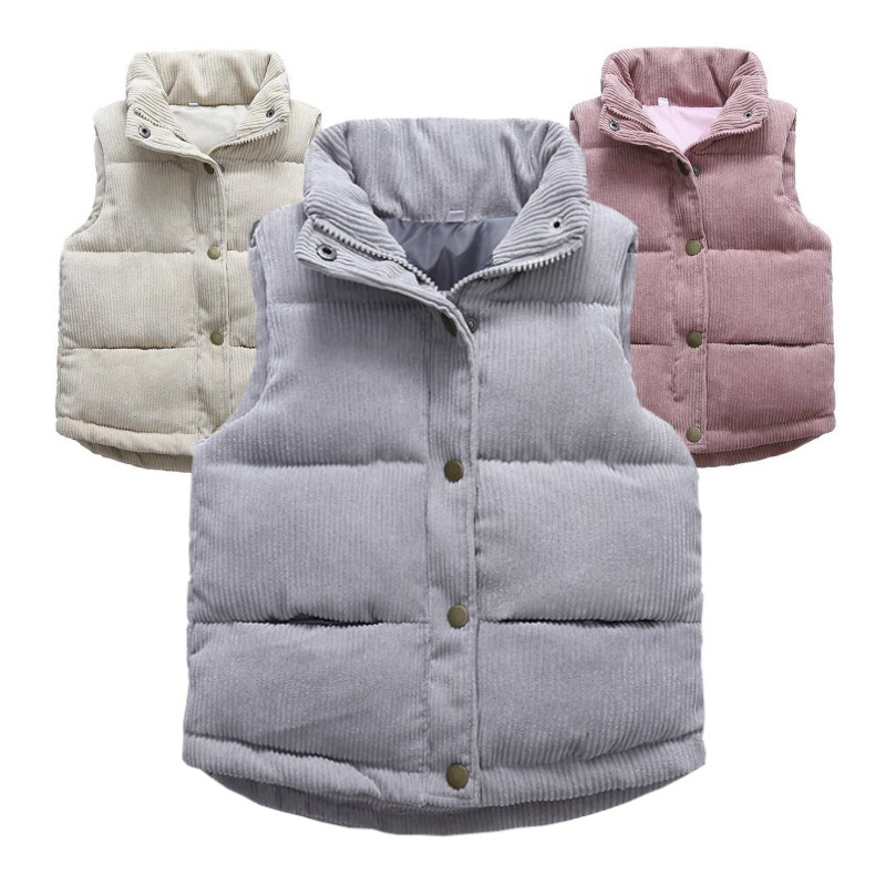 Kids Outdoor Vest - Kids Boys Girls Corduroy Vests Thicken