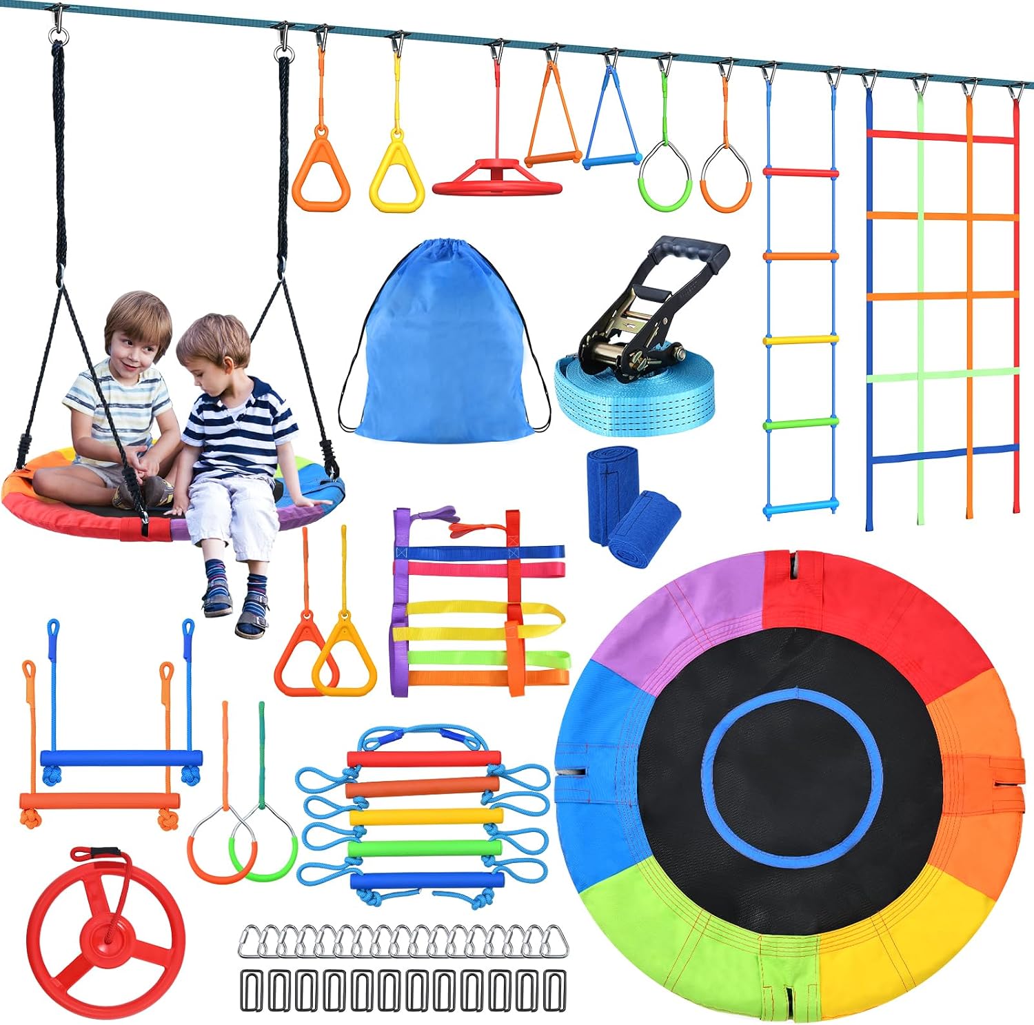 Kids Outdoor Ninja Set - Kid Outdoor Ninja Warrior Obstacle Course