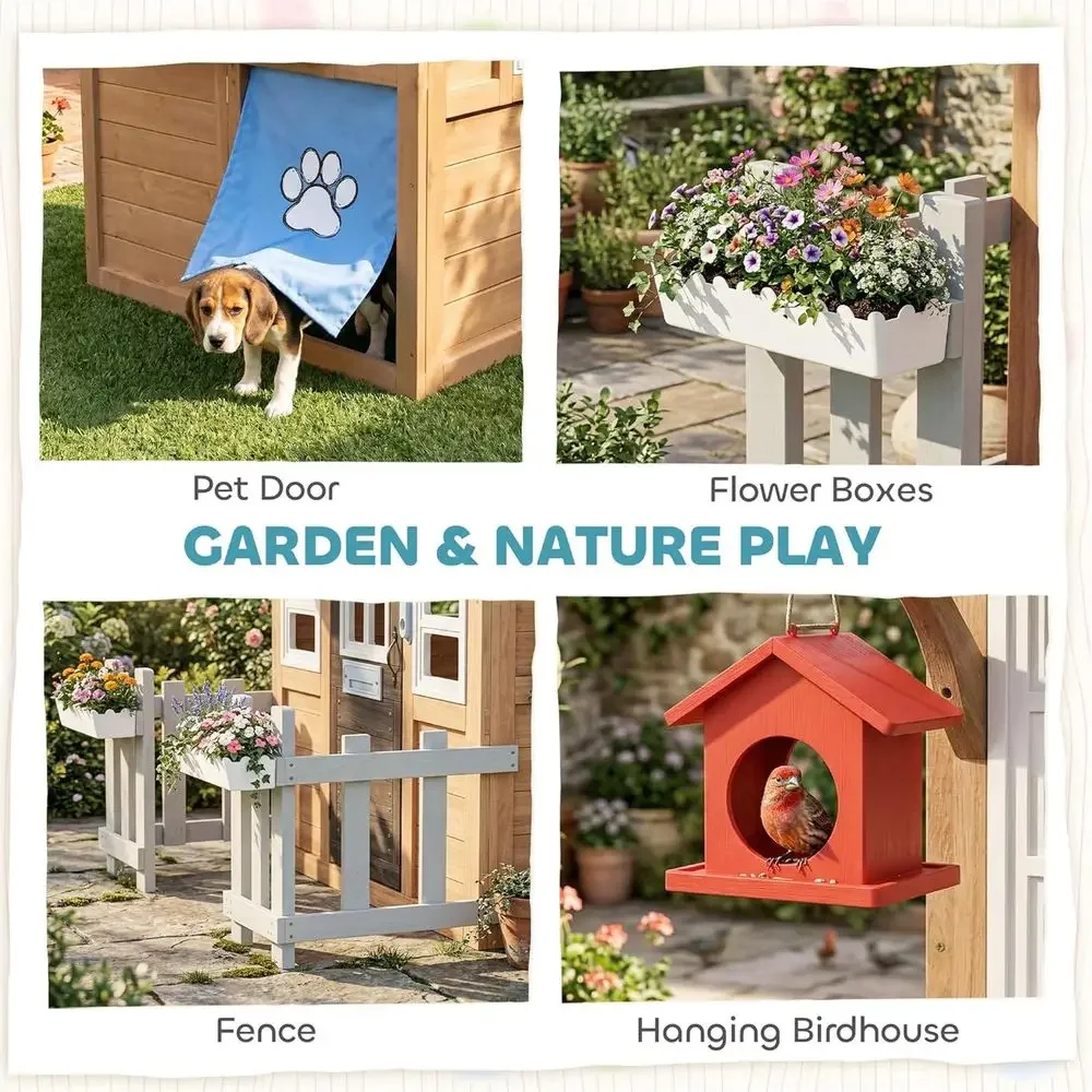 Qaba Outdoor Playhouse with Pe - огляд і ціна Qaba Kids Outdoor Playhouse
