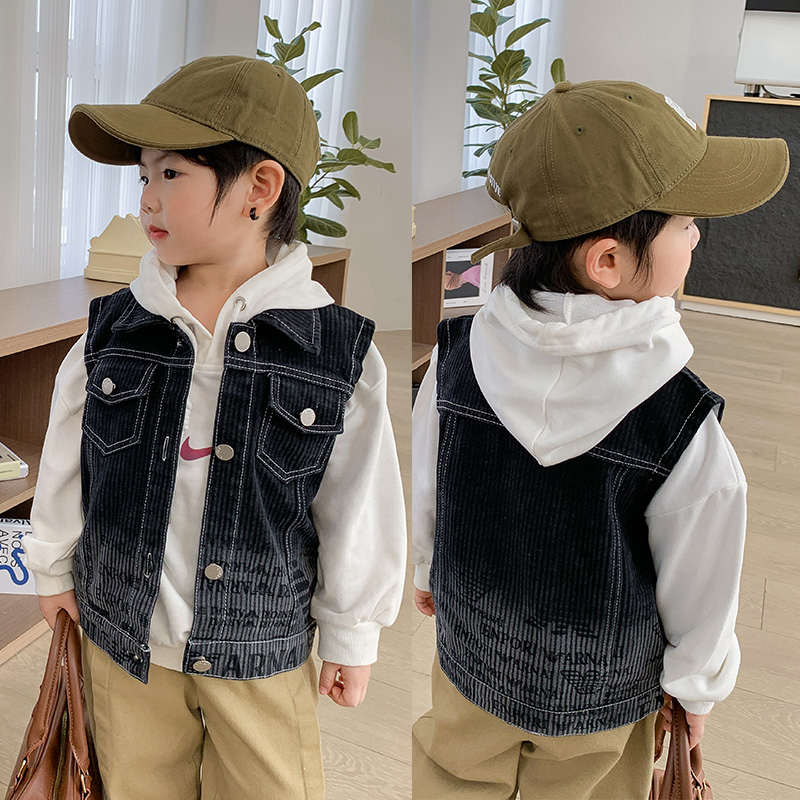 Boy Black Denim Vest Spring Au - огляд і ціна Kids Outdoor Vest