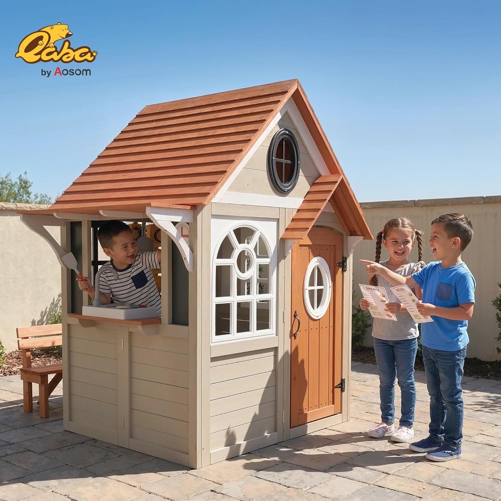 Qaba Outdoor Playhouse Wooden  - огляд і ціна Qaba Kids Outdoor Playhouse