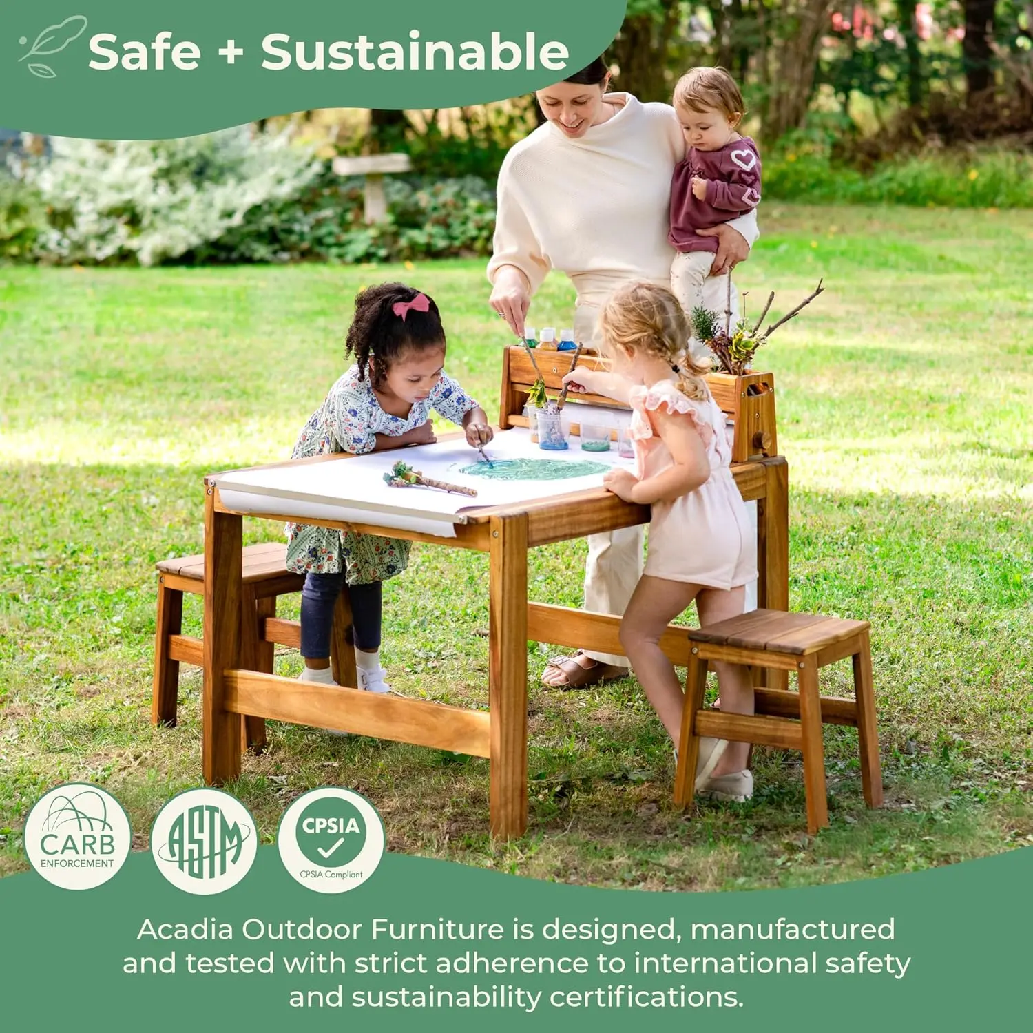 Acadia Outdoor Art Table and S - огляд і ціна Kids Outdoor Table And Chair Set