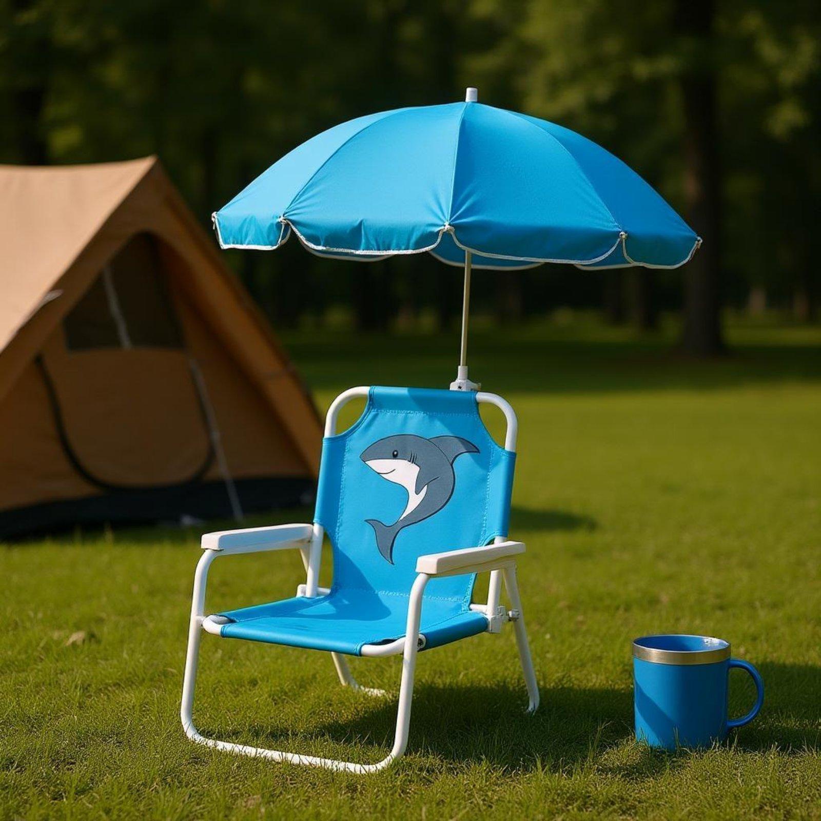 Kids Beach Chair with Umbrella - огляд і ціна Kids Outdoor Foldable Chair