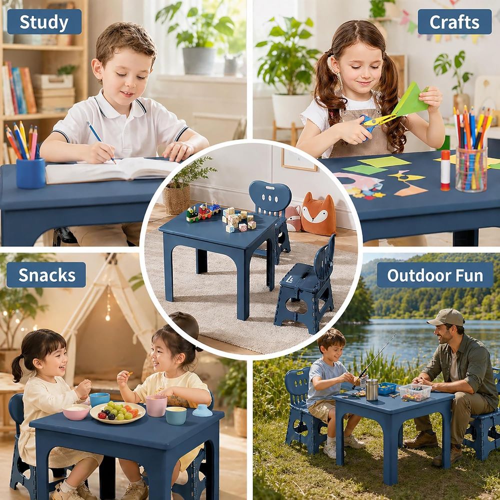 oldable Table and Chair Set, H - огляд і ціна Kids Outdoor Table And Chair Set
